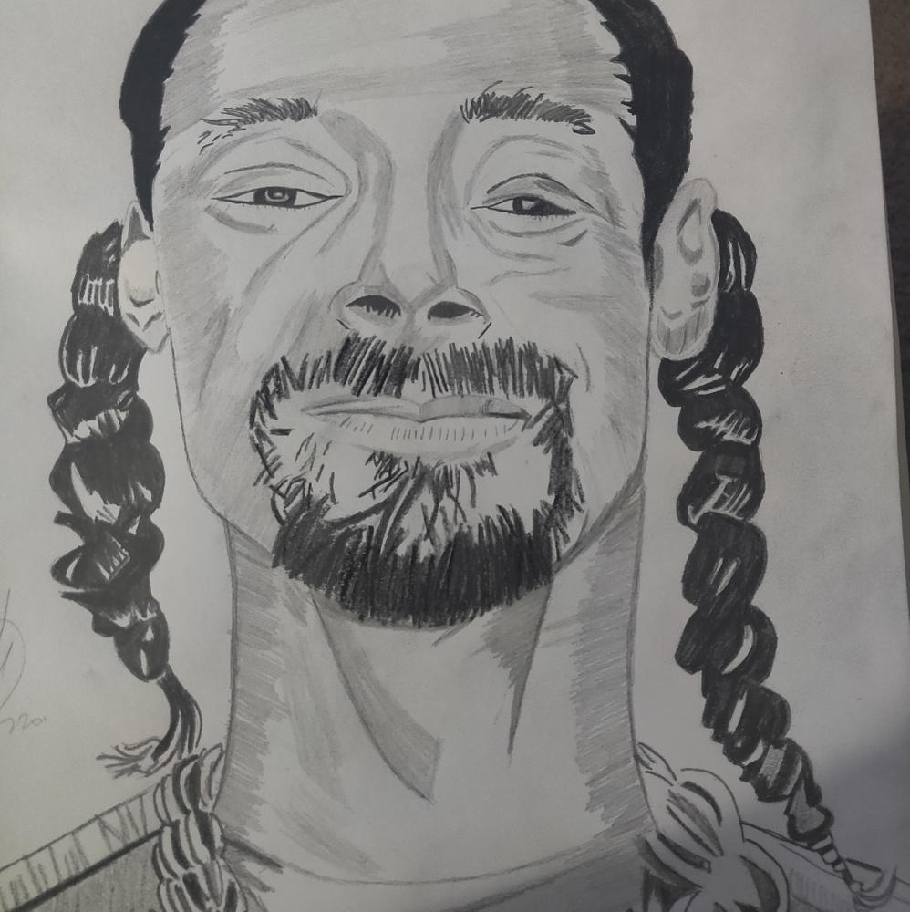 Drawing of snoop dogg